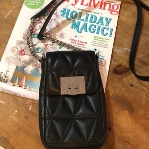Michael Kors leather quilted cell phone crossbody